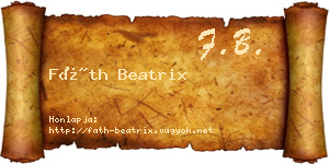 Fáth Beatrix névjegykártya