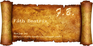 Fáth Beatrix névjegykártya